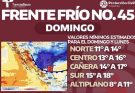 Alerta Protección Civil por ingreso de frente frío este fin de semana