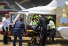 Trasladan a niño lesionado en ambulancia aérea